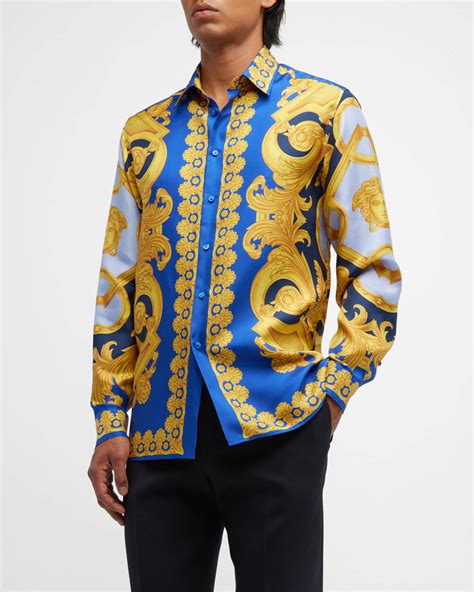 men versace shirt free shipping|Versace fitted shirts for men.